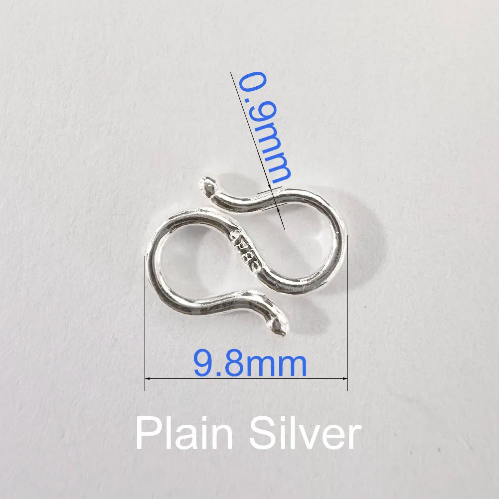 Solid 925 Sterling Silver S-shaped Clasp Hook  ,1piece