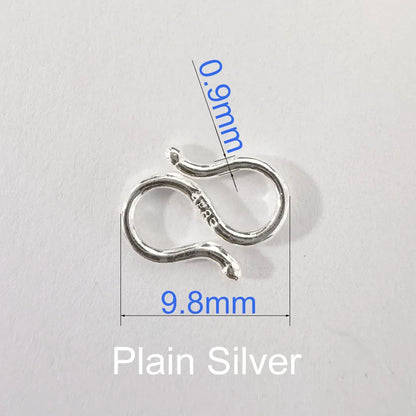 Solid 925 Sterling Silver S-shaped Clasp Hook  ,1piece