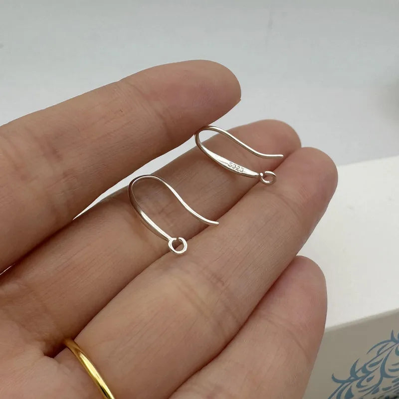 1Pair Solid 925 Sterling Silver Earring Hooks Open Jump DIY Jewelry Making Accessories Finding Components
