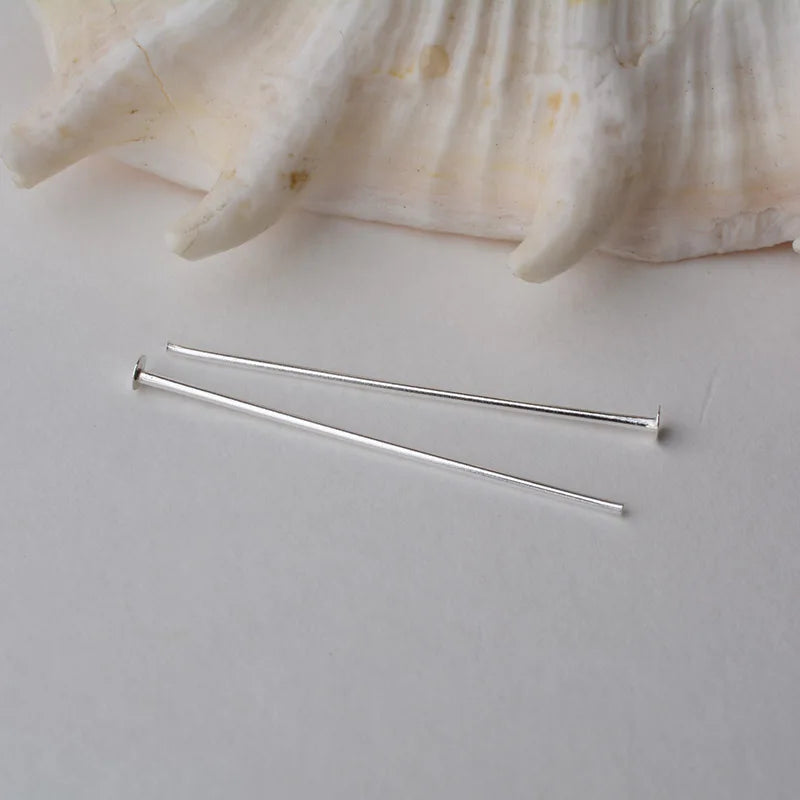 925 Sterling Silver Flat Head Pins, Silver T-pin For Jewelry Making Findings