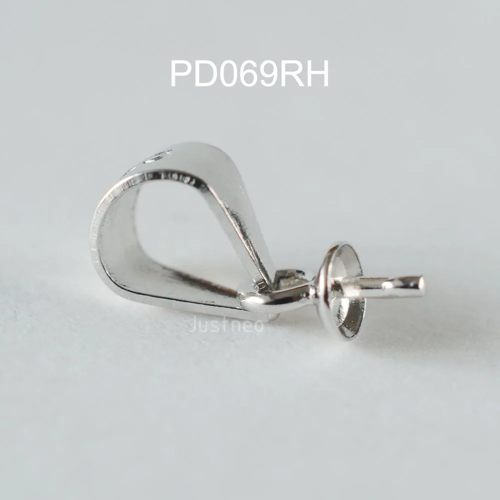 solid 925 sterling silver eye pin with cap and slide pinch bail necklace pendant connector,jewelry diy