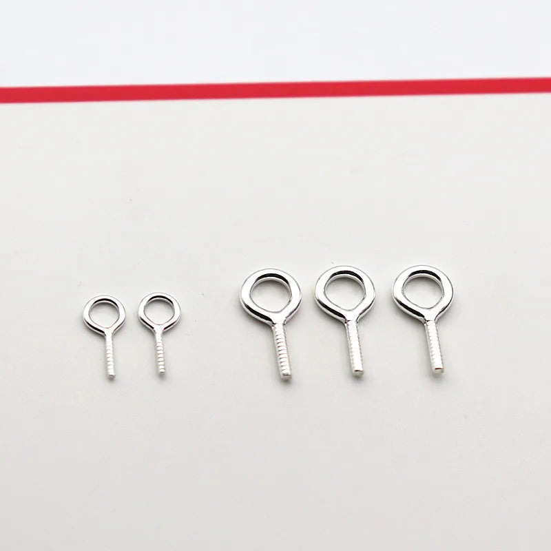 Solid 925 Sterling Silver DIY Jewelry Findings Pendant Bail Eye Pin Beads Cap  Accessories Making Components Supplies