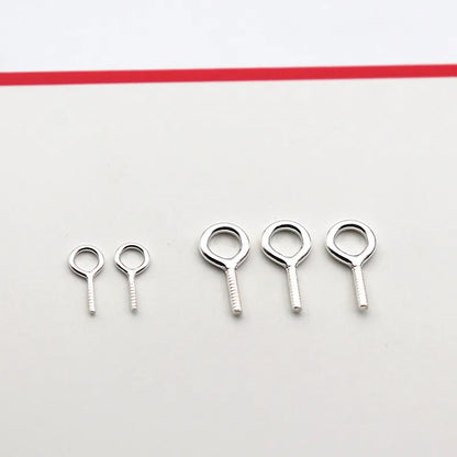 Solid 925 Sterling Silver DIY Jewelry Findings Pendant Bail Eye Pin Beads Cap  Accessories Making Components Supplies