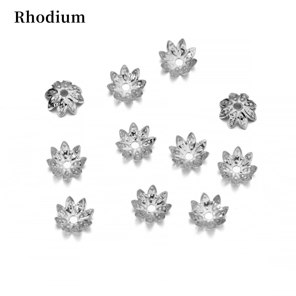8, 10mm Lotus Flower Spacer Bead Caps, 200pcs