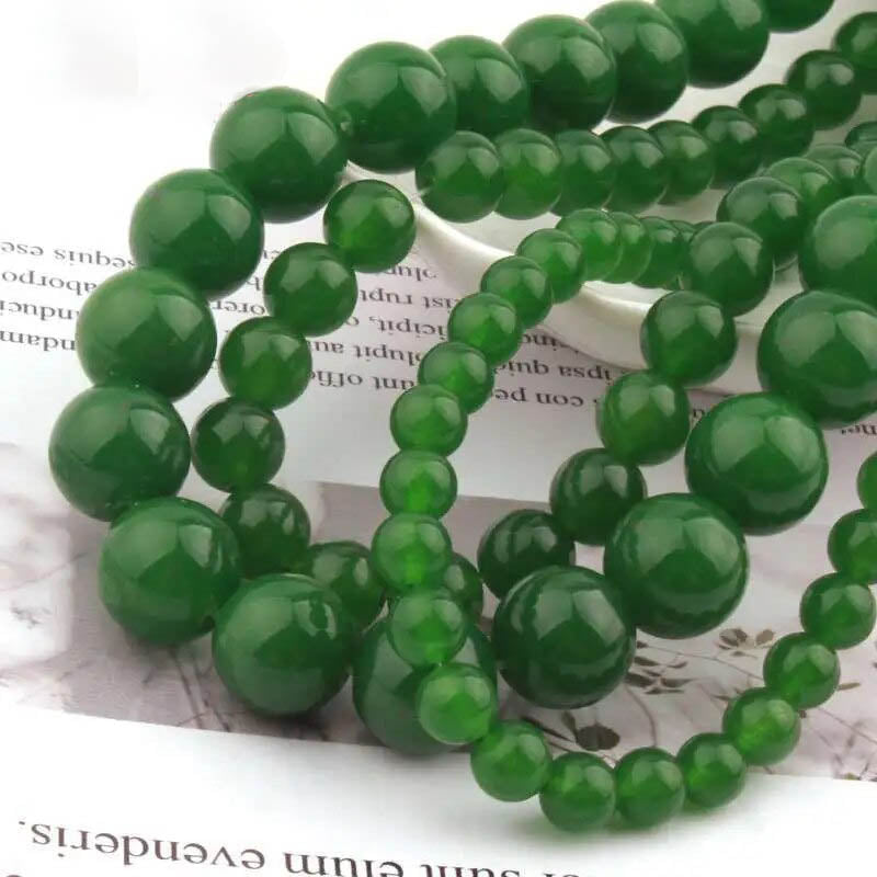Natural Dark Green Jade Beads, 4-12mm