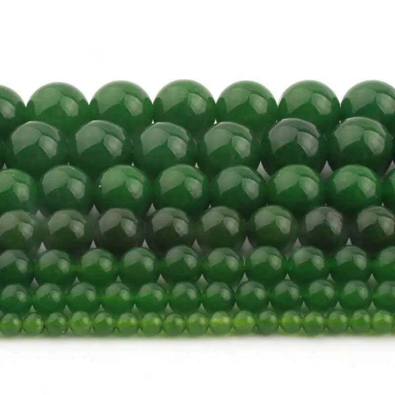 Natural Dark Green Jade Beads, 4-12mm