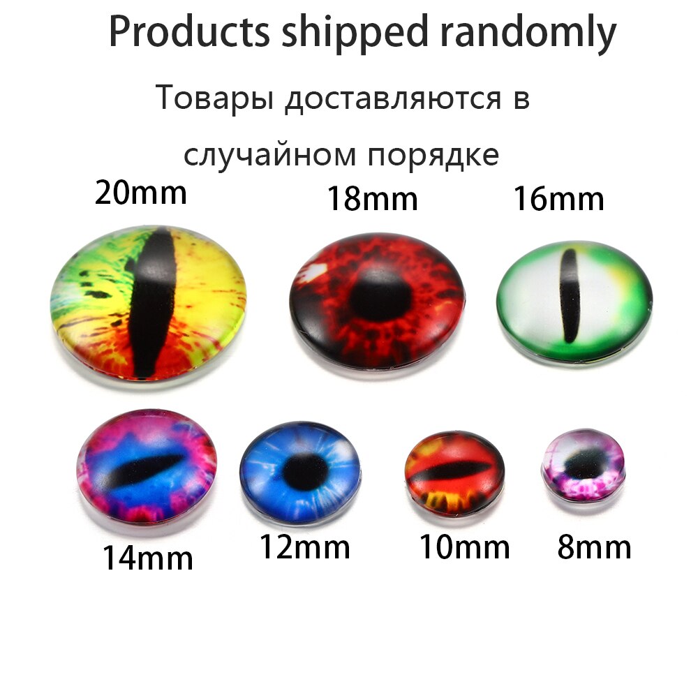 Cabochon en verre de couleurs mélangées, 20 pièces, 8-20mm, pour bricolage