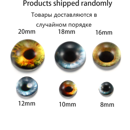 10PCS 8-20mm Cat Eye Glass Cabochons for Jewelry