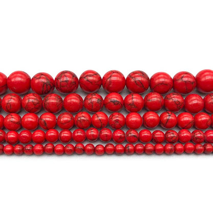 Red Howlite Turquoise Beads, 2-12mm