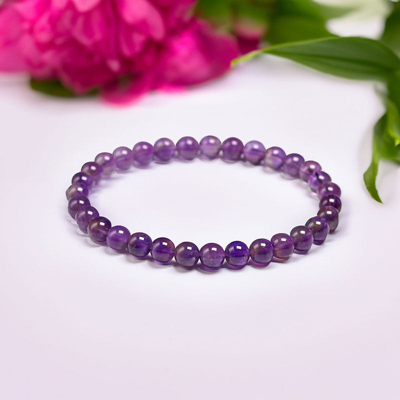 Bracelet extensible avec pierres précieuses améthyste 4-12 mm