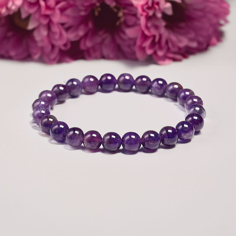 Bracelet extensible avec pierres précieuses améthyste 4-12 mm