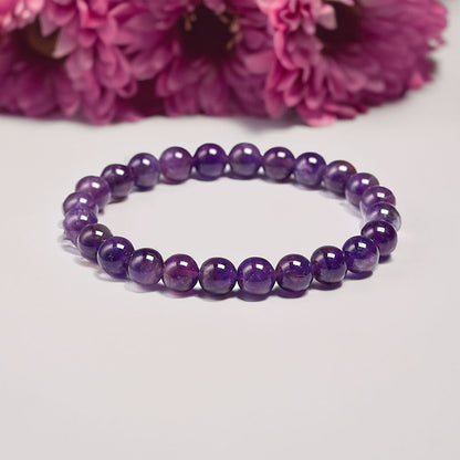 Bracelet extensible avec pierres précieuses améthyste 4-12 mm