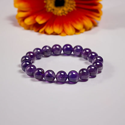 Bracelet extensible avec pierres précieuses améthyste 4-12 mm