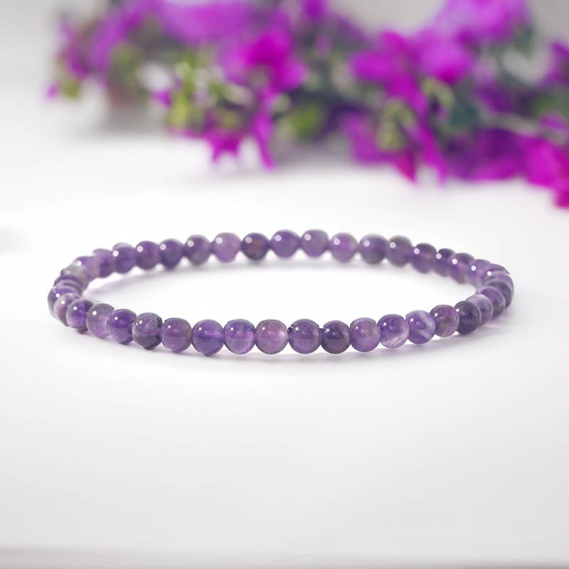 Bracelet extensible avec pierres précieuses améthyste 4-12 mm