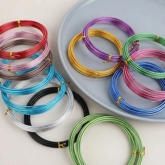 Anodized round aluminum craft wire in multiple colors for jewelry making