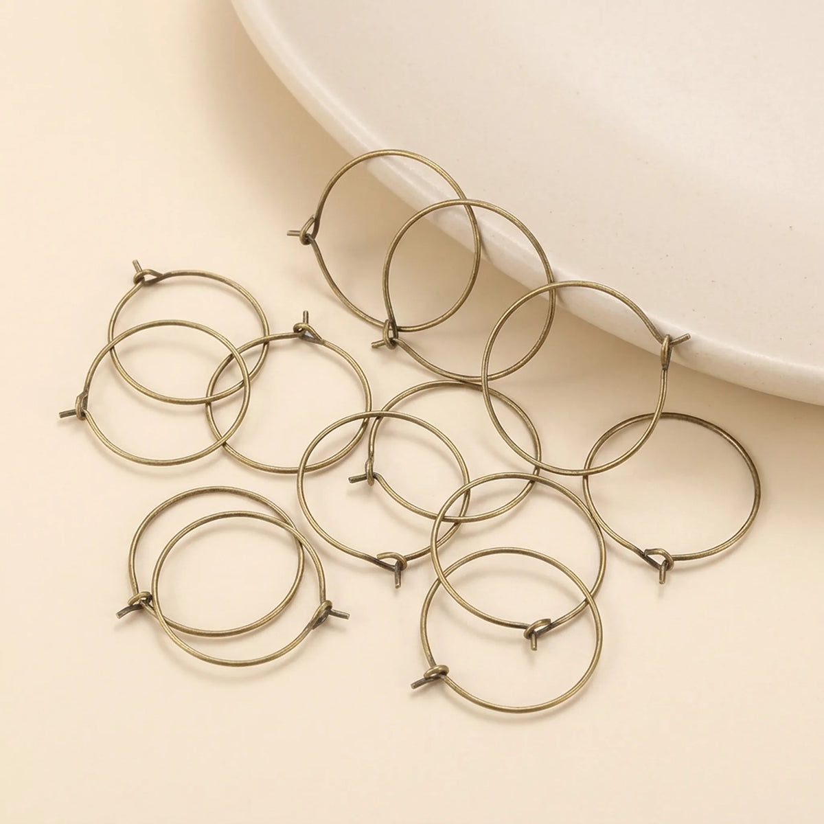 Antique bronze large hoop earring wires for DIY jewelry making