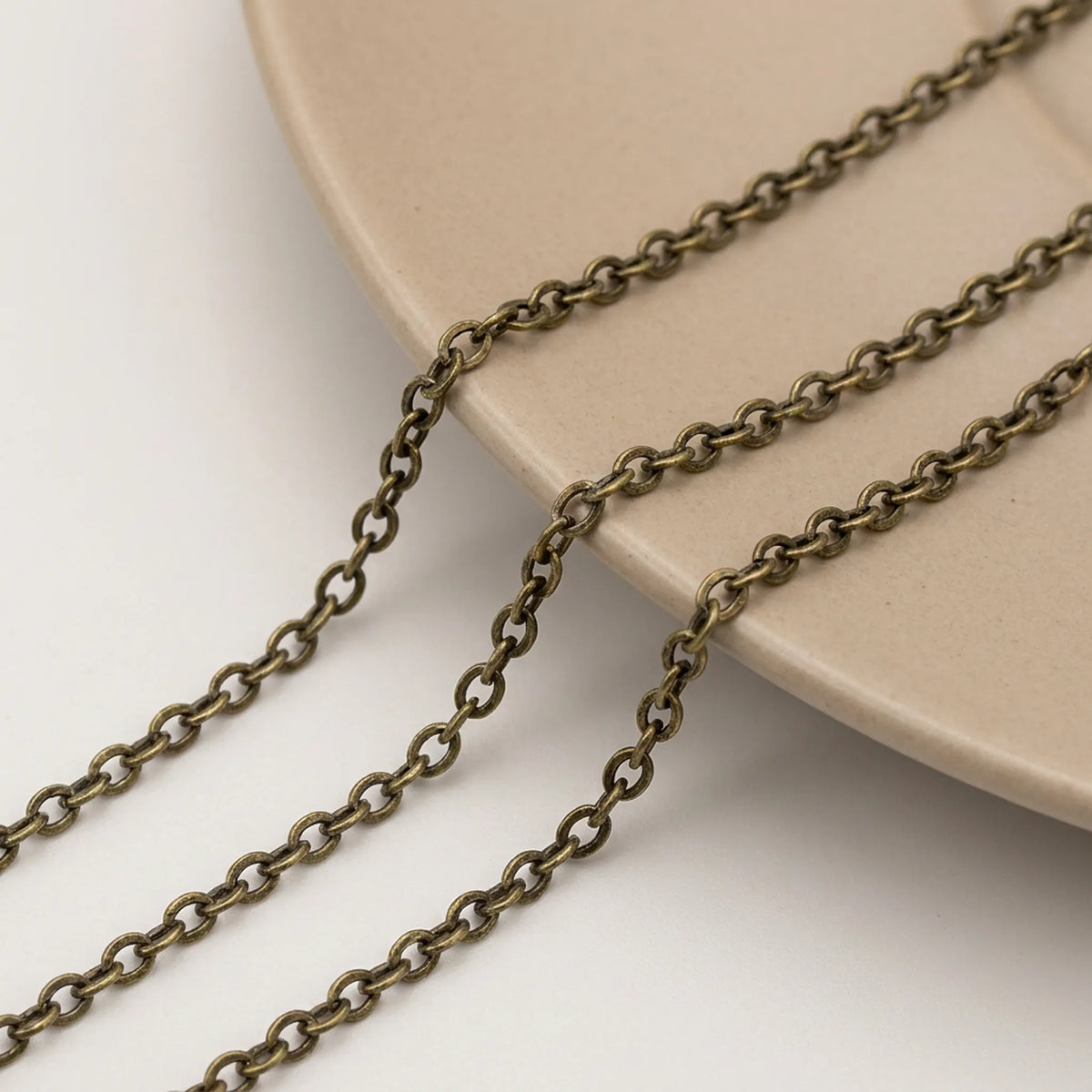 Antique bronze oval link necklace chain