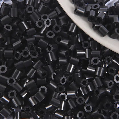 Black cylinder craft beads with large holes for jewelry making