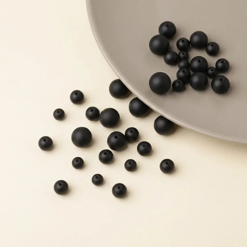 Black gemstone beads for jewelry making projects