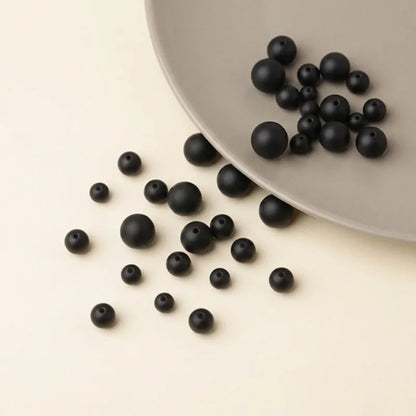Black gemstone beads for jewelry making projects