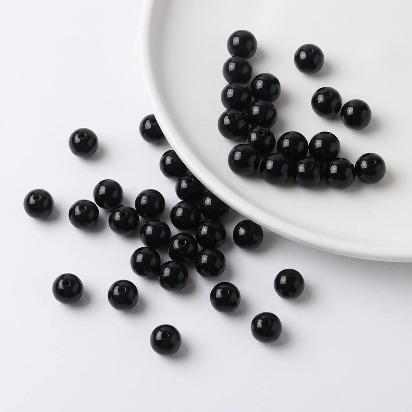 Black gemstone beads for jewelry making projects