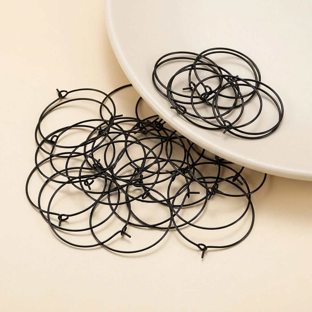 Black large hoop earring wires for DIY jewelry making