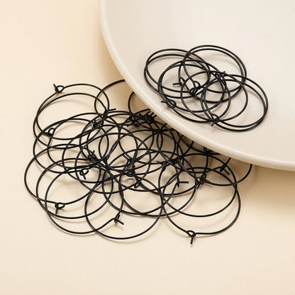 Black large hoop earring wires for DIY jewelry making