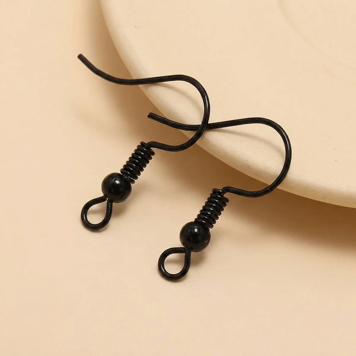 Black 20x17mm spring end earring hooks for handmade earrings