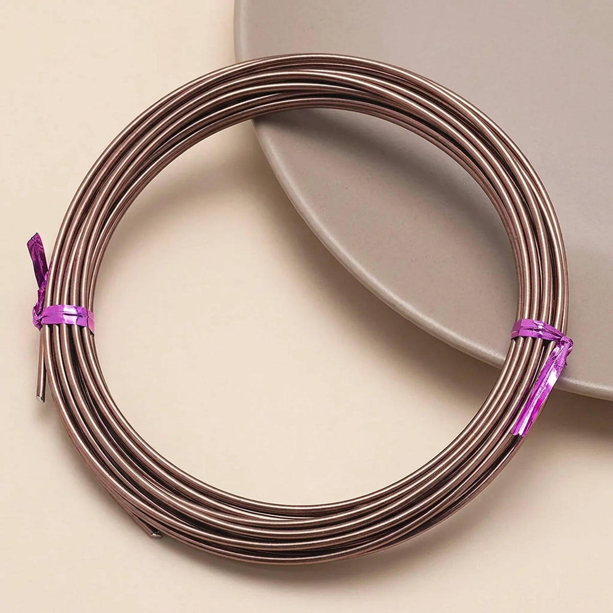 brown anodized round aluminum craft wire for jewelry making