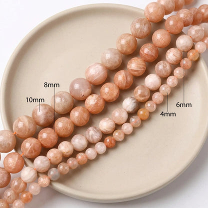 Brown sunstone beads available in multiple sizes
