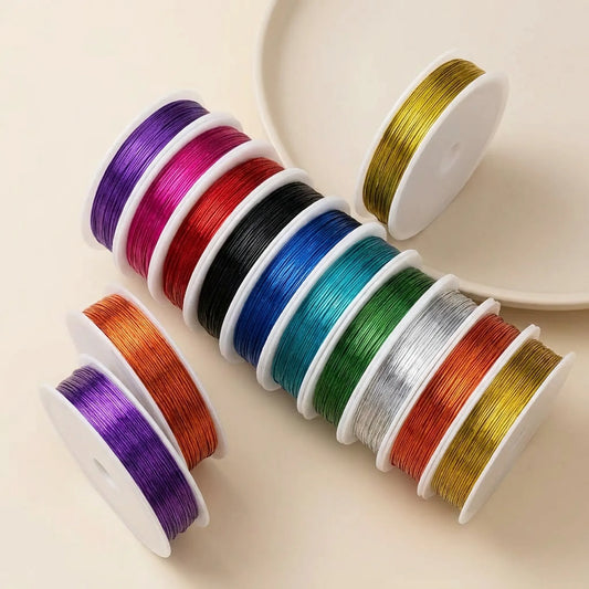 Colored copper beading wire rolls in assorted colors for jewelry making