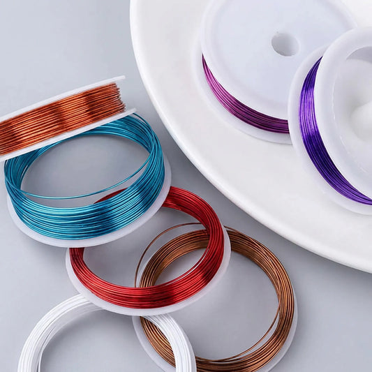Colored copper wire spools for DIY jewelry making and wire wrapping