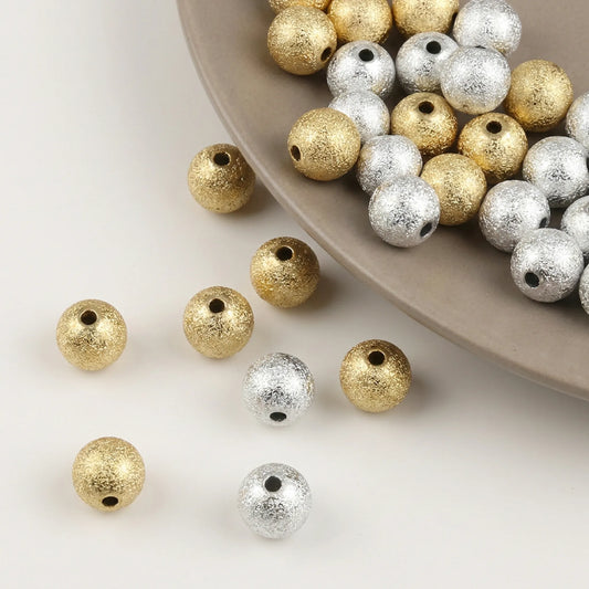 Copper stardust round spacer beads for jewelry making