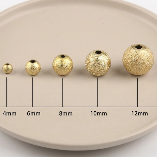 Copper stardust round spacer beads size guide from 4mm to 12mm