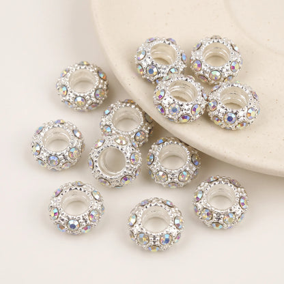 Clear AB crystal rhinestone rondelle spacer beads 10mm for jewelry making