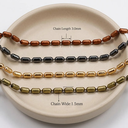 Cylindrical bead chain available in multiple sizes