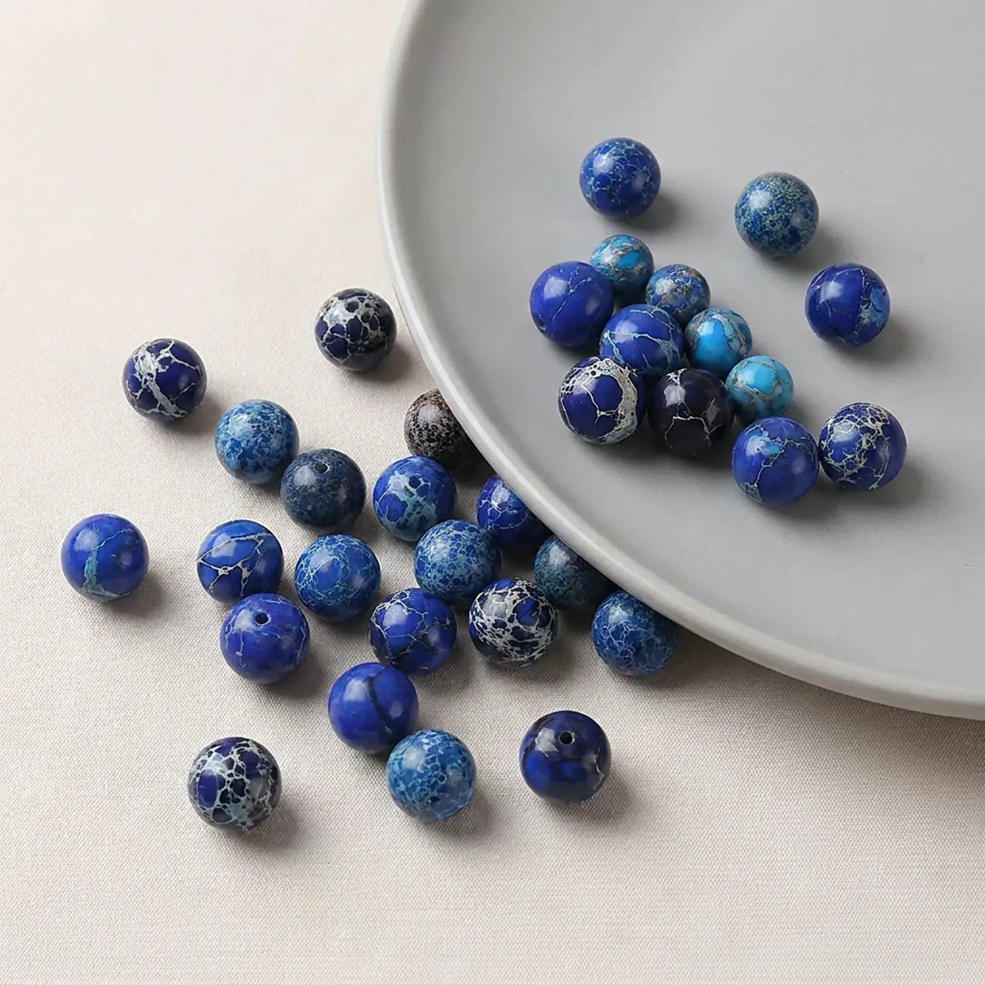 Dark blue gemstone beads for jewelry making projects