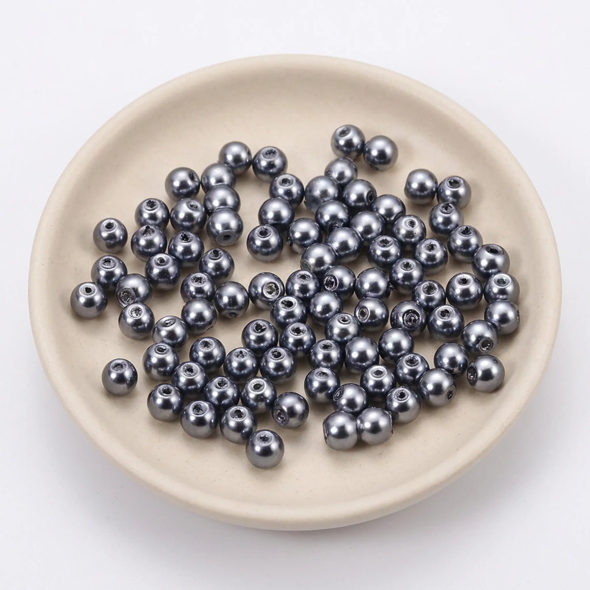 Dark Gray Glass Pearl Beads 4mm 6mm 8mm 10mm 12mm 14mm Pearl Coated Round Loose Beads for Jewelry Making