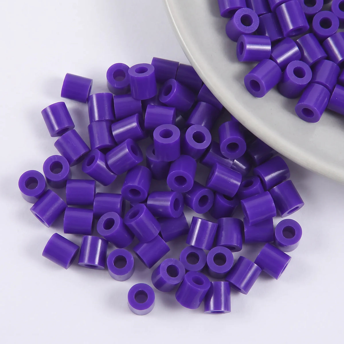 Dark purple cylinder craft beads with large holes for jewelry making