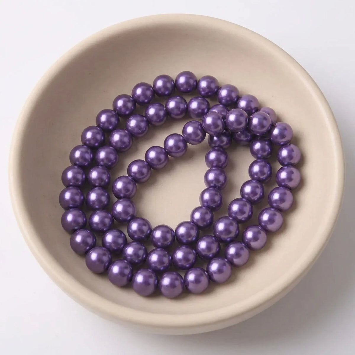 Bulk dark purple glass pearl beads for jewelry making