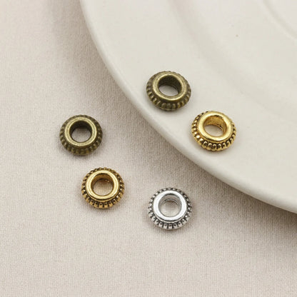 Close up of decorative rondelle spacer beads