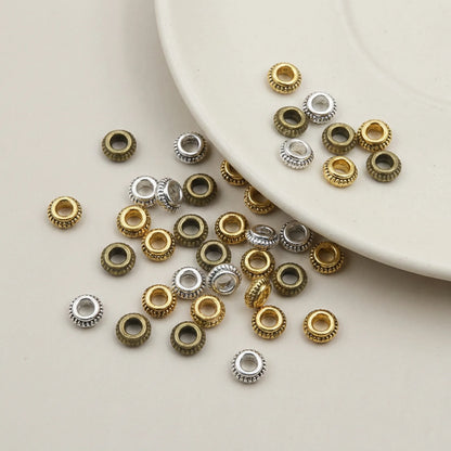 Antique gold decorative rondelle spacer beads
