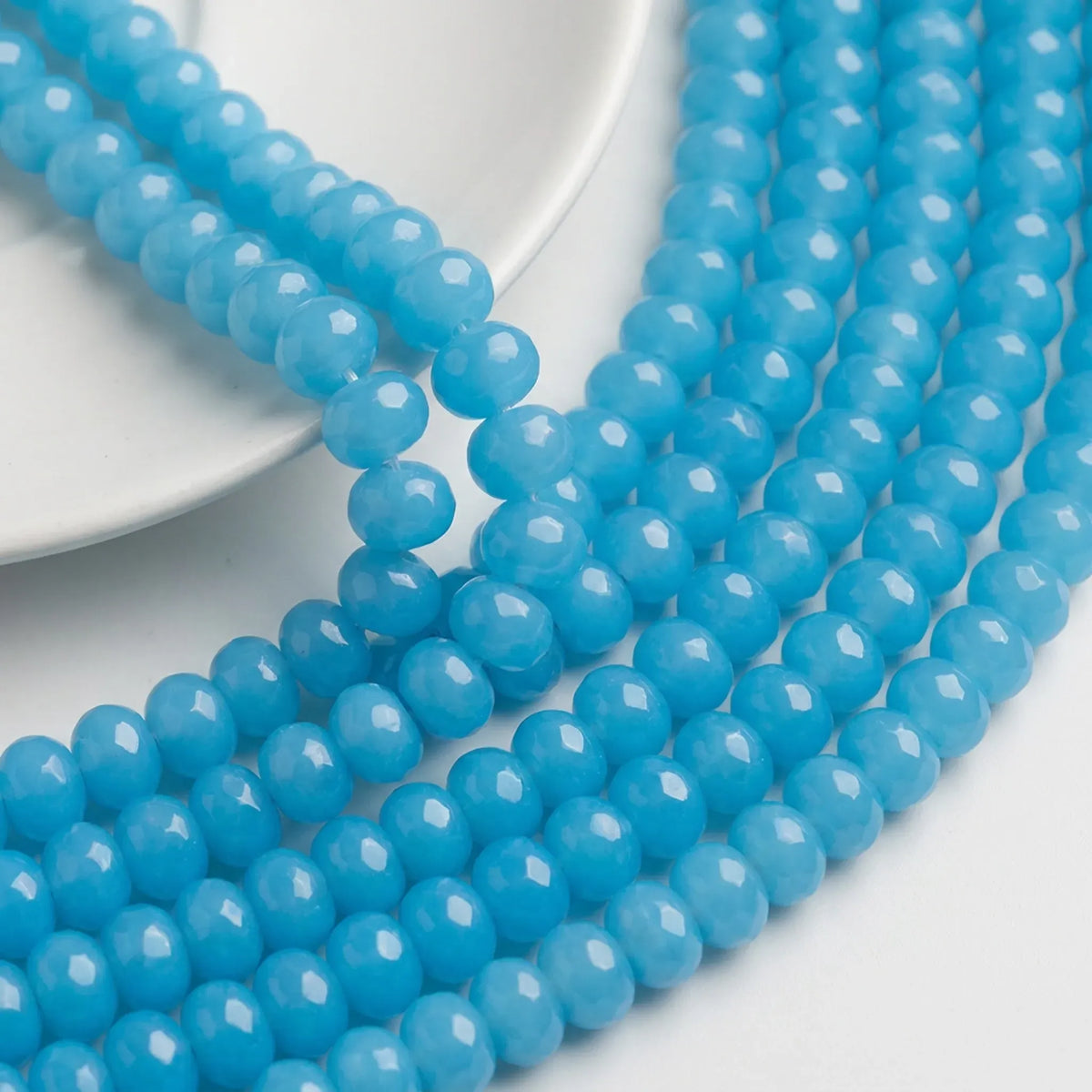 Dyed Jade Faceted Rondelle Beads 5x8mm