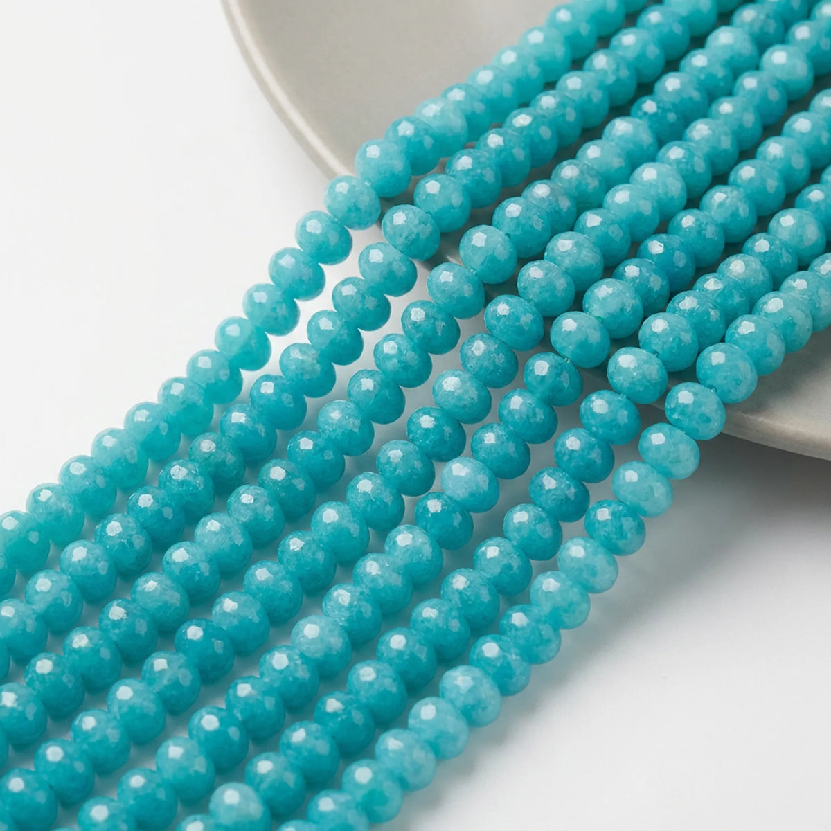 Dyed Jade Faceted Rondelle Beads 5x8mm