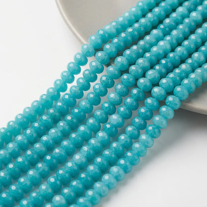 Dyed Jade Faceted Rondelle Beads 5x8mm