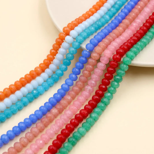Dyed Jade Faceted Rondelle Beads 5x8mm