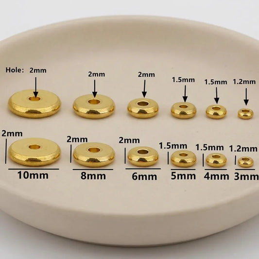 Flat round spacer beads size guide from 3mm to 10mm