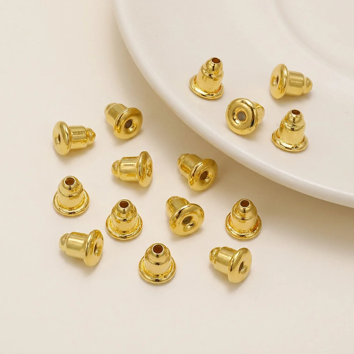 Gold copper earring backs stoppers 5x6mm 200pcs for stud earrings