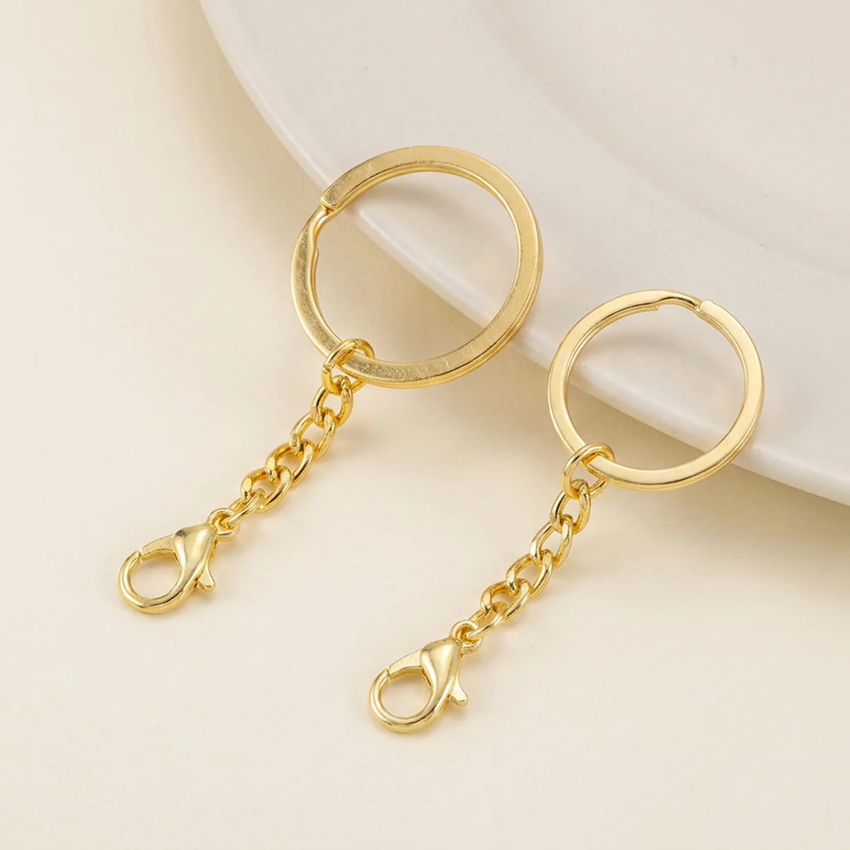 Gold key ring with lobster clasp chain for keychain making