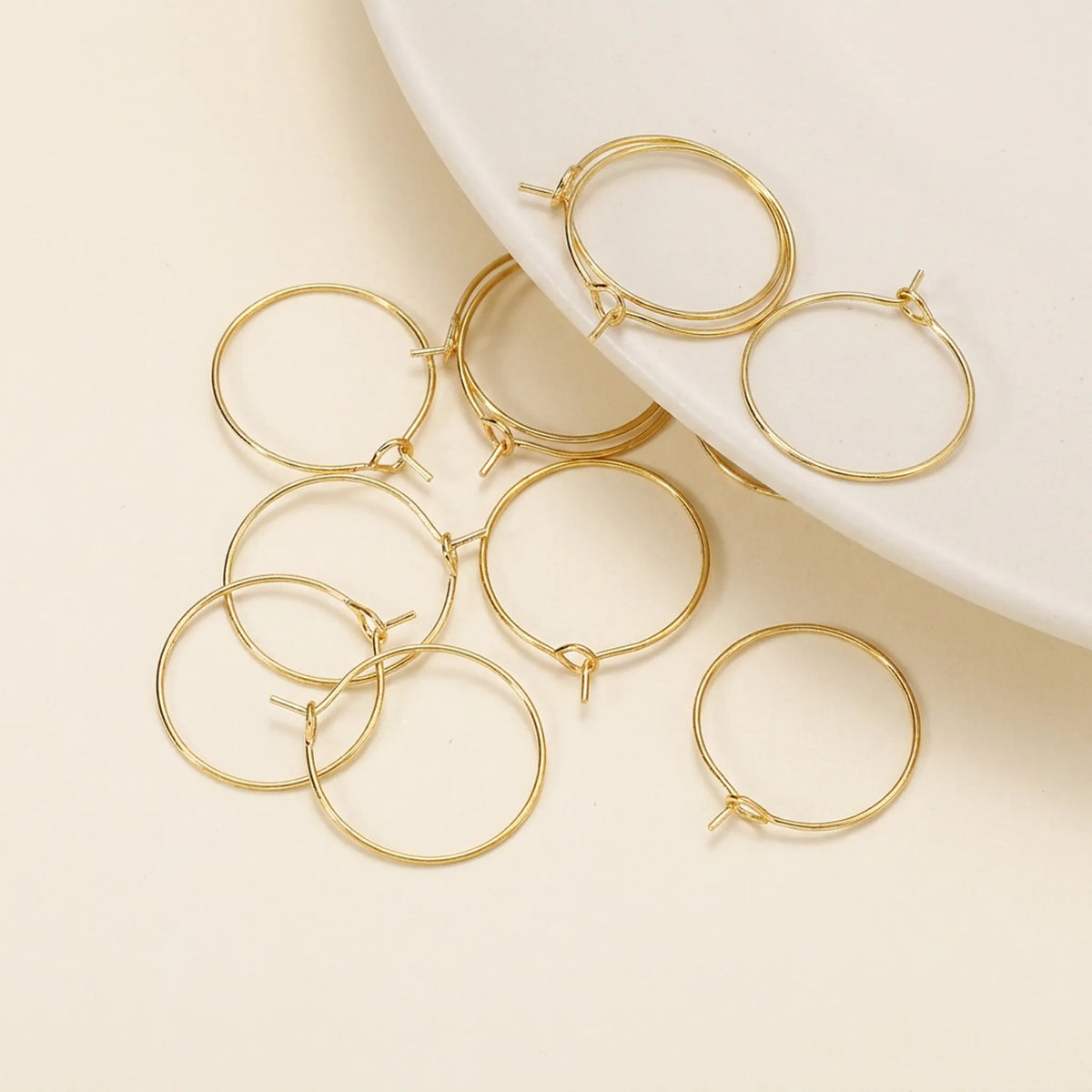 Gold large hoop earring wires for DIY jewelry making
